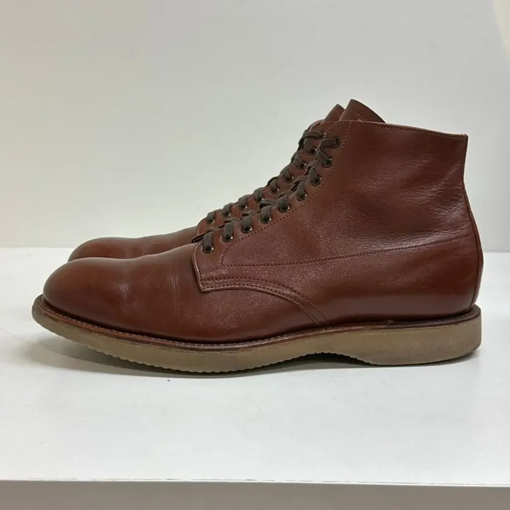 EUC Alden 306 Brown Calfskin Plain Toe Boot CDI Last Made in USA 10.5 AA/B